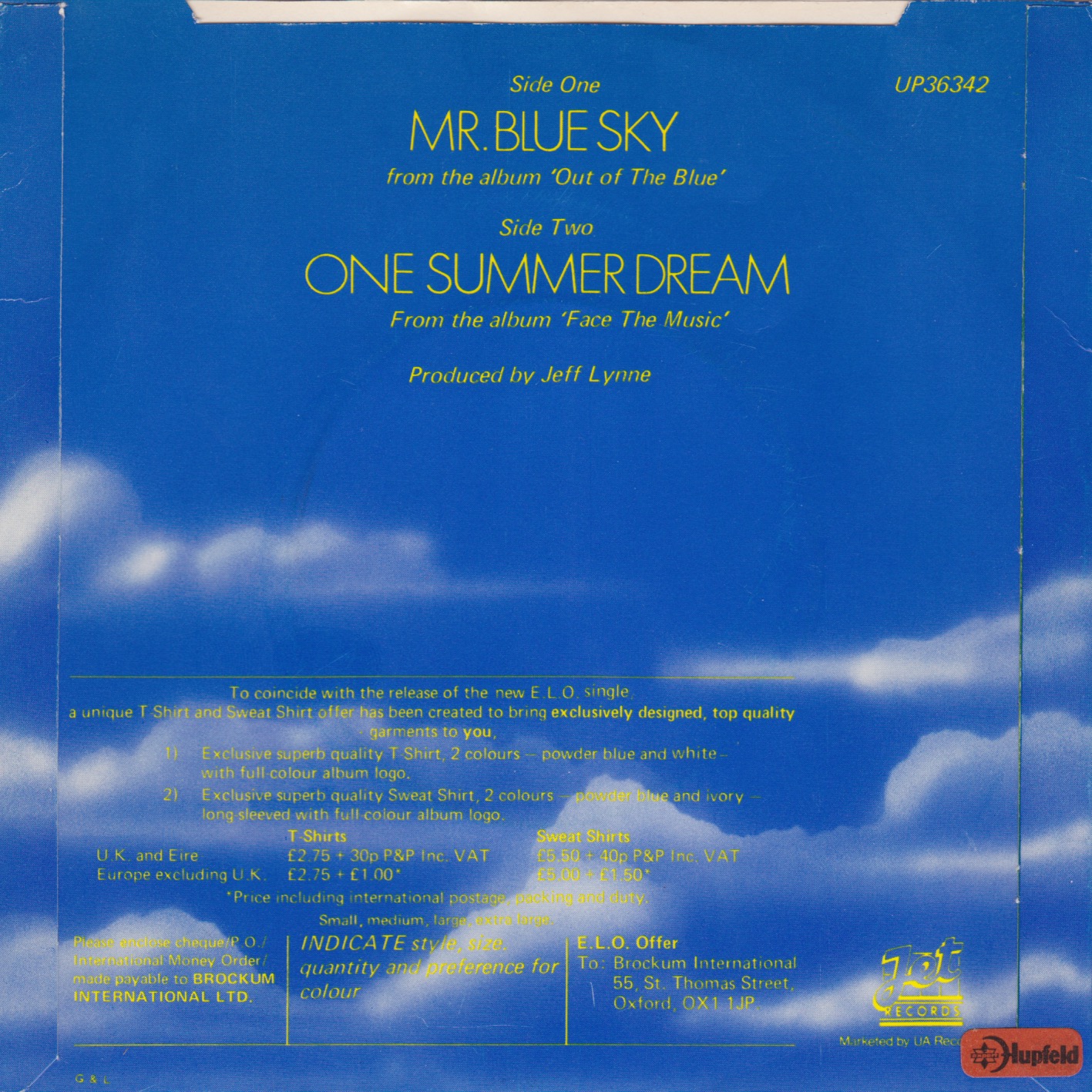 Electric Light Orchestra Mr Blue Sky 7 inch